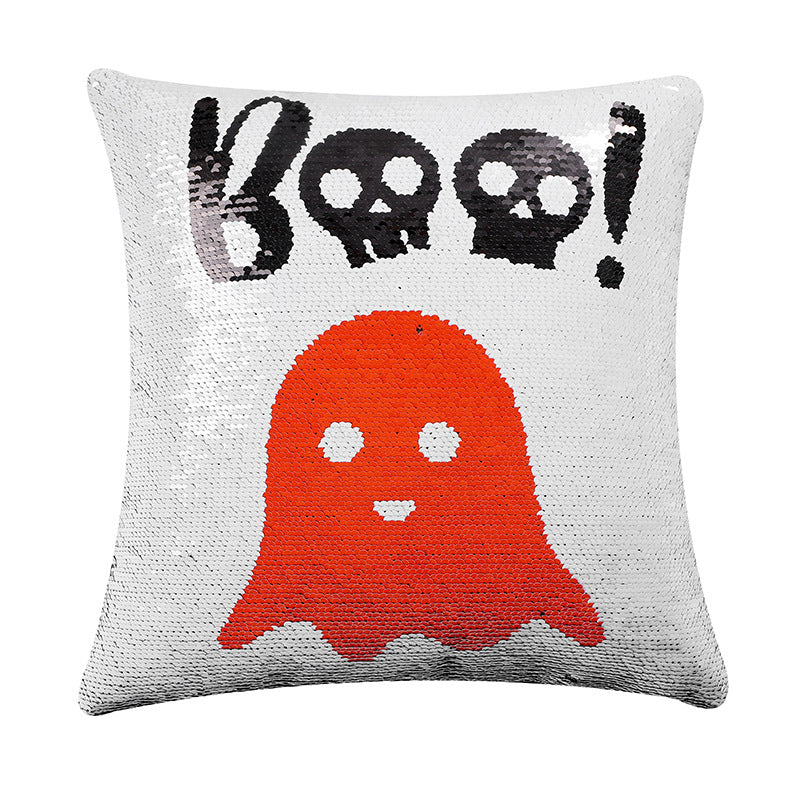 Wholesale  Pillow Cover Sequin Ghost Reversible Pillow Cushion Cover